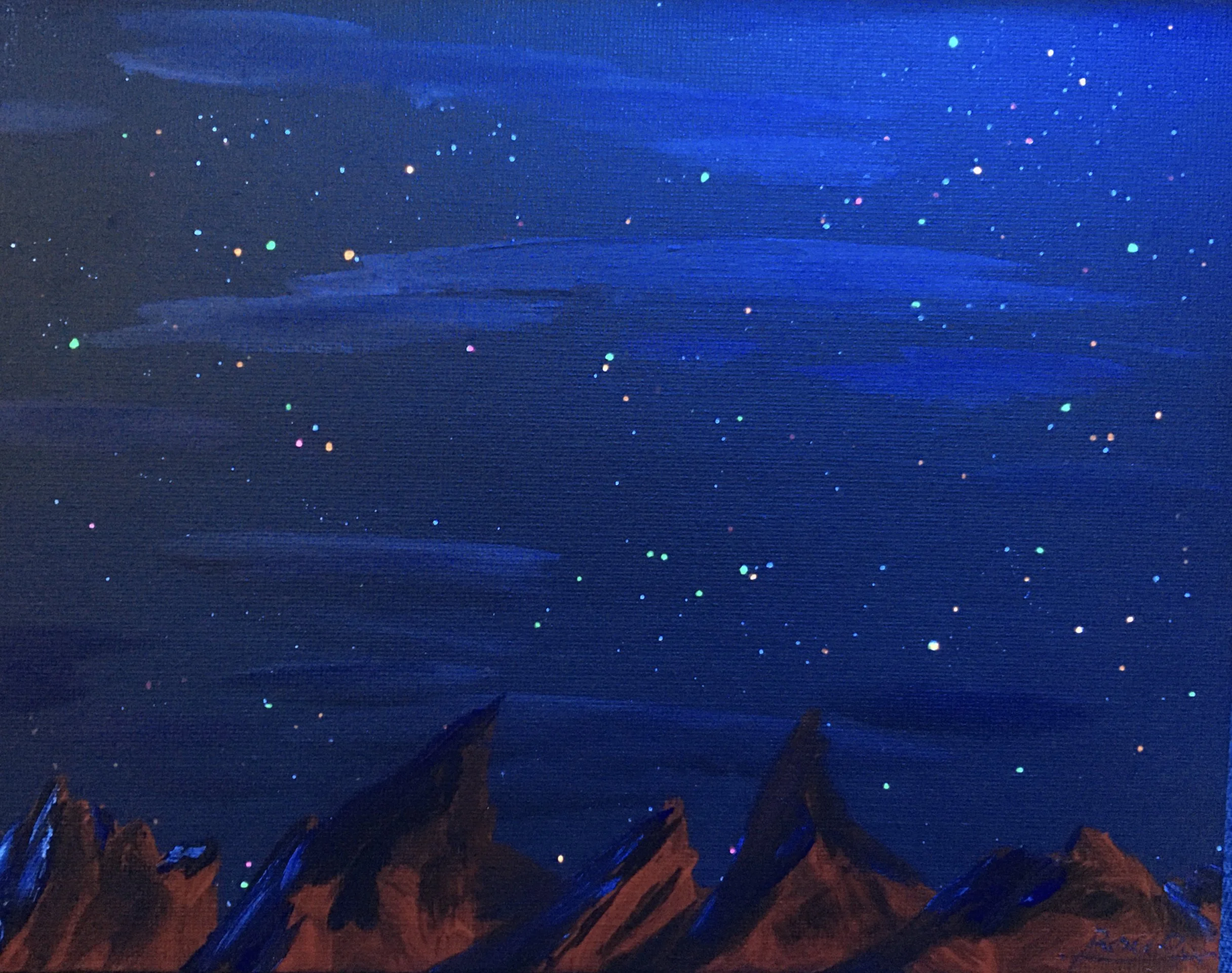 Red mountains dark photo