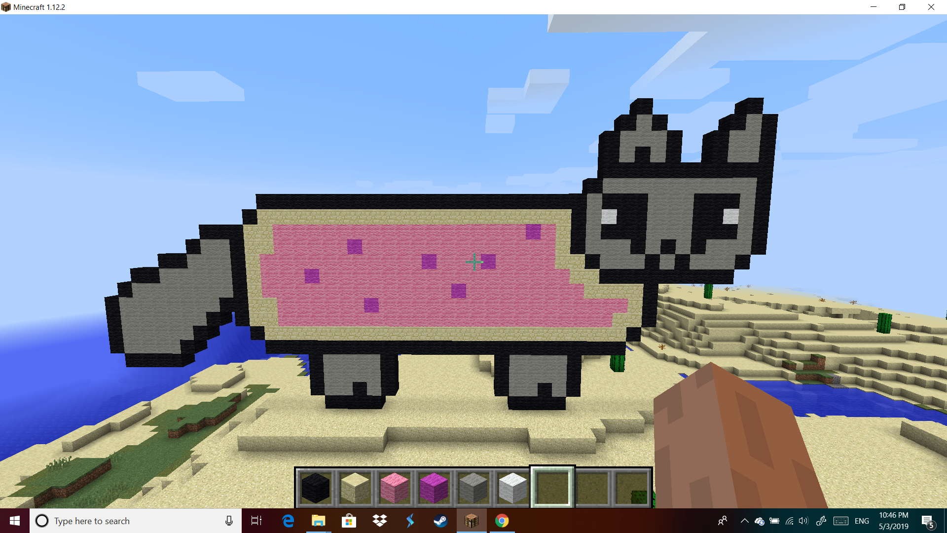 So I tried to make Nyan cat from memory for my little sister....