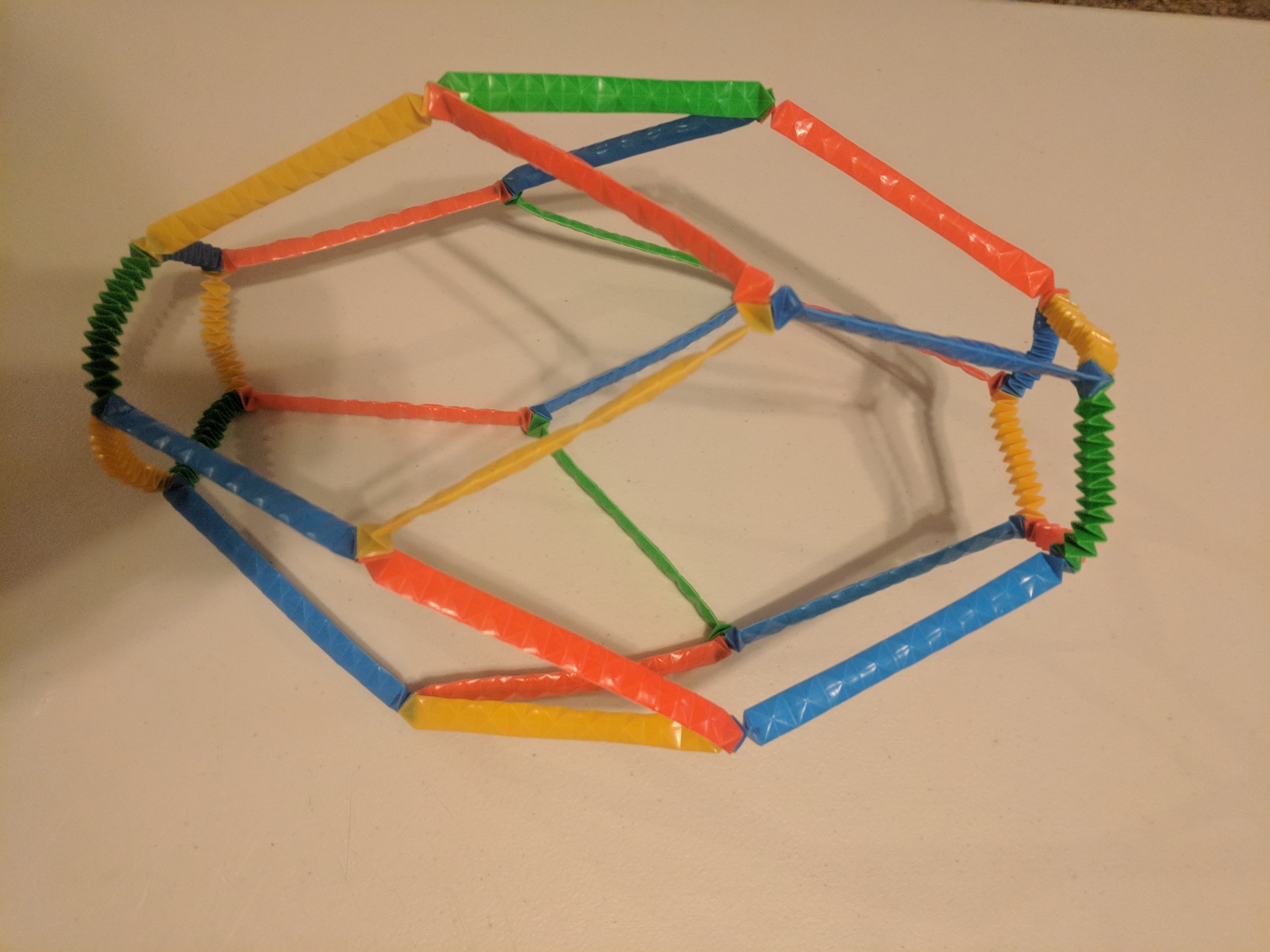 Straw Dodecahedron, Middle Edges Extended
