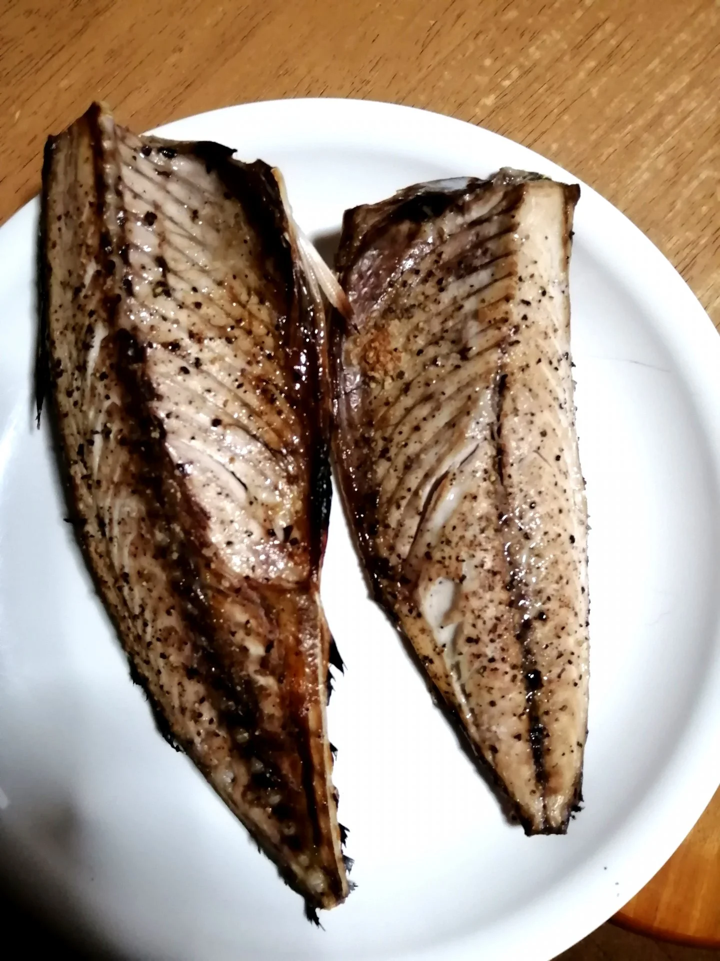 Tasty grilled mackerel for breakfast.