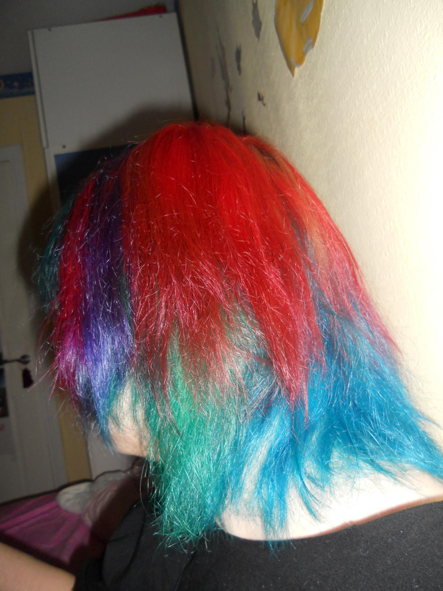 The back of my multicolored hair.