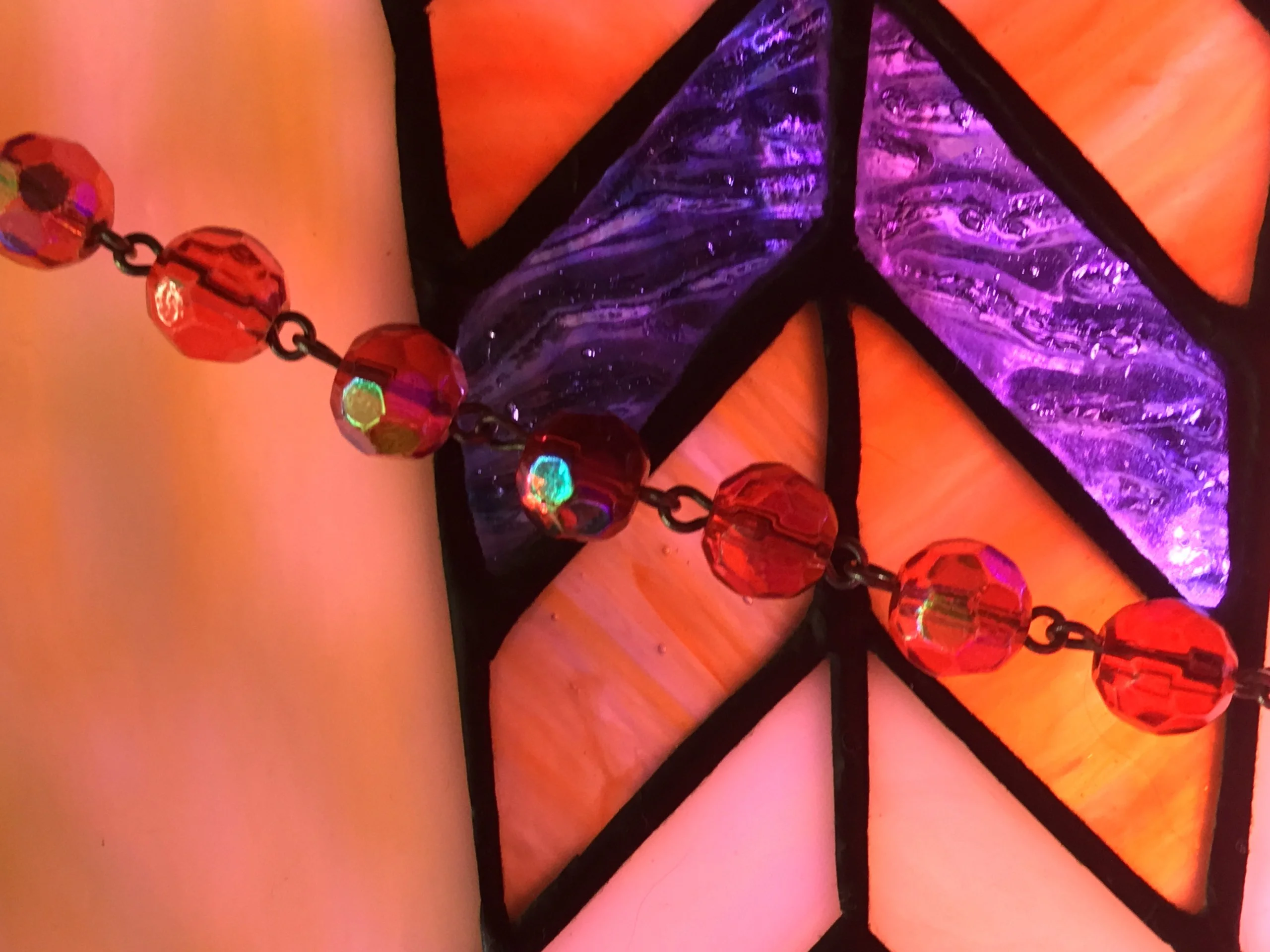 Tiffany lamp with Rosary