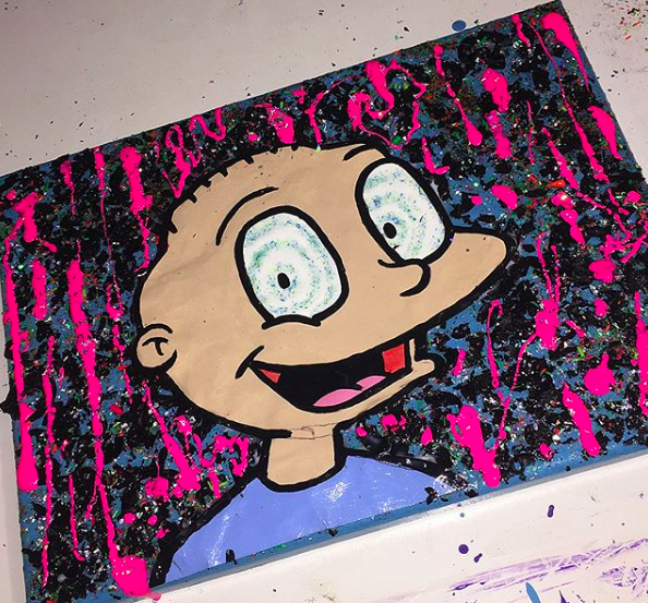 Trippy Tommy! A very sparkly painting.