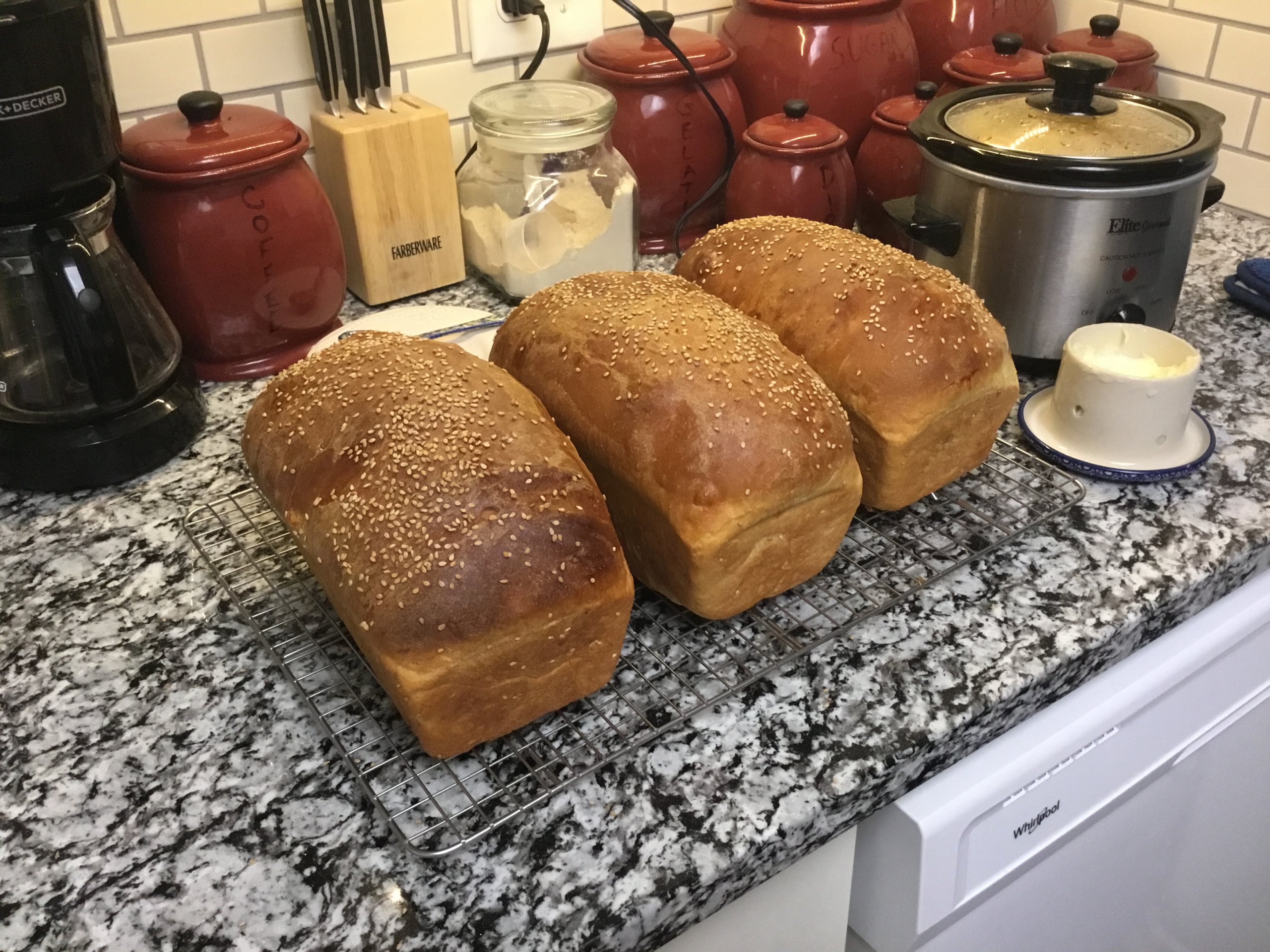 White bread with sesame seeds
