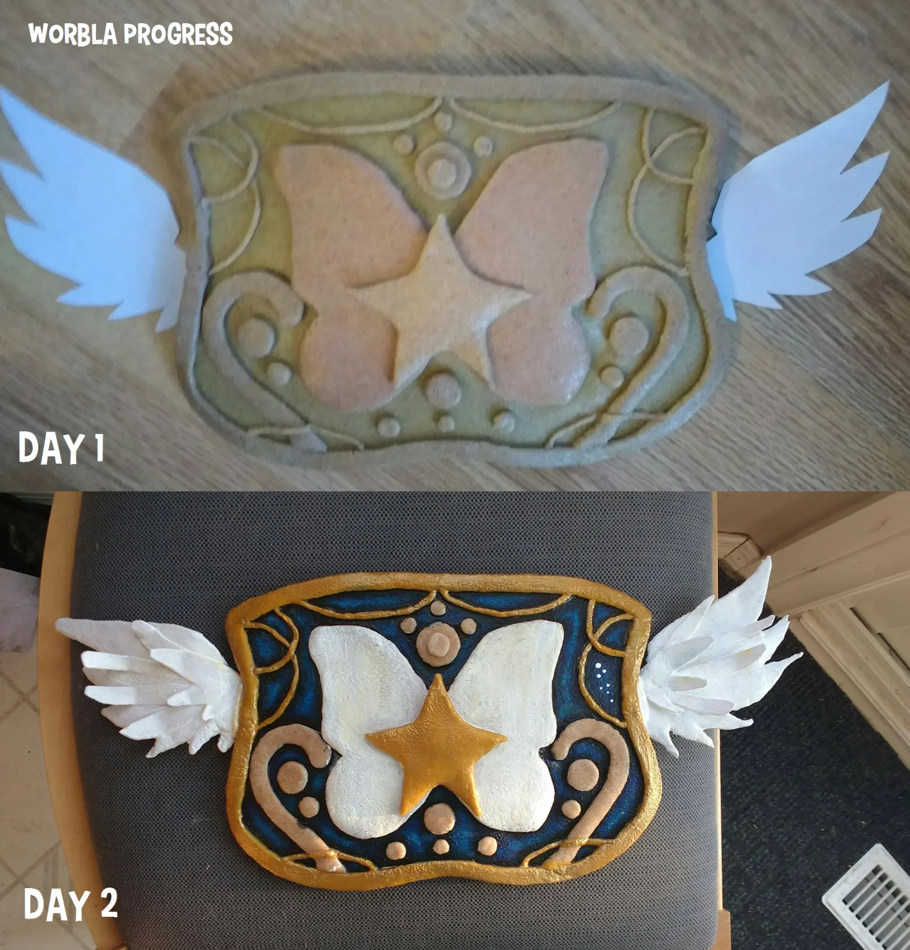 Worbla Scooter Emblem Progress - Day 1 & 2