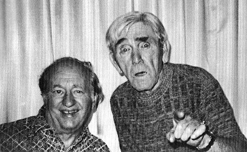 Moe Howard and Larry Fine (from the Three Stooges) c.1974 | The three  stooges, 70s celebrities, Larry
