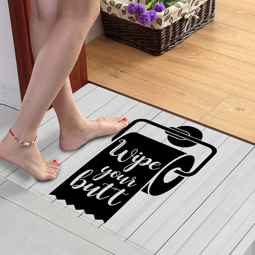 Amazon.com: Indoor Door Mat Non Slip Floor Mats Bathroom Sign Paper Towel  Wood Grain Washable Entrance Mat Welcome Doormat for Front Door Back Door  Entryway 23.6x35.4 in : Patio, Lawn & Garden