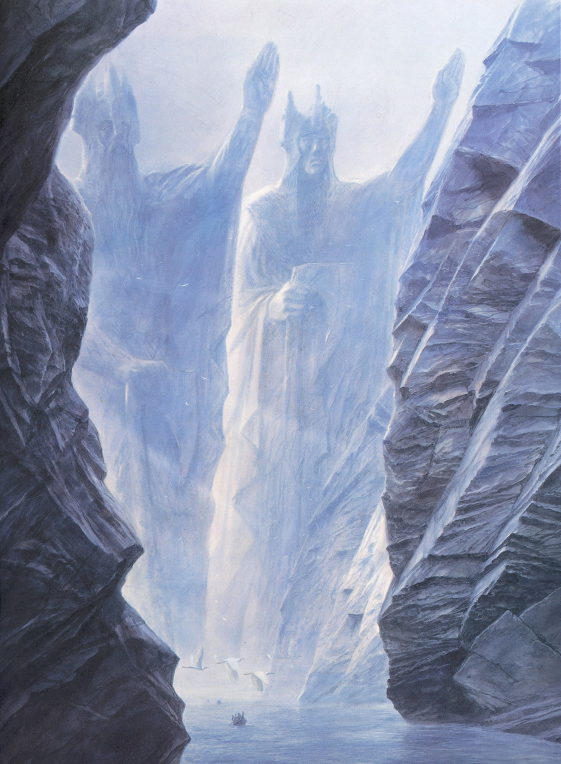 The Art of Alan Lee and John Howe — The Argonath by John Howe