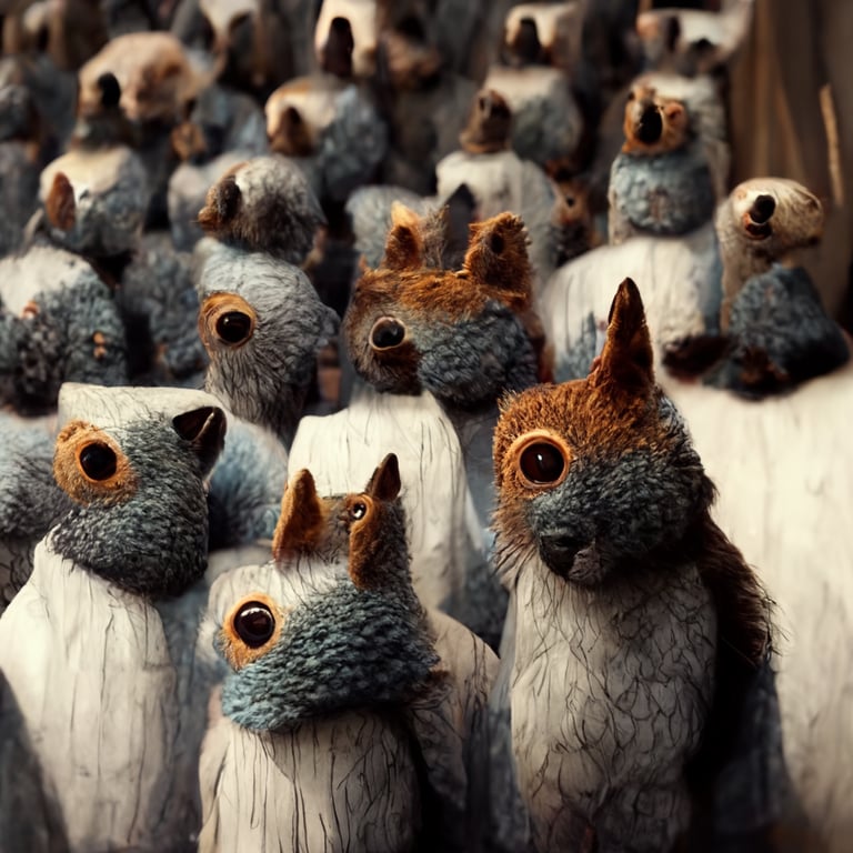 prompthunt: a lot of squirrel choir, realistic