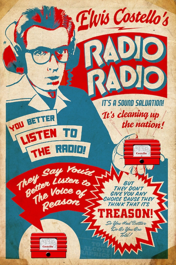 Elvis Costello radio Radio 1950's Miniature - Etsy