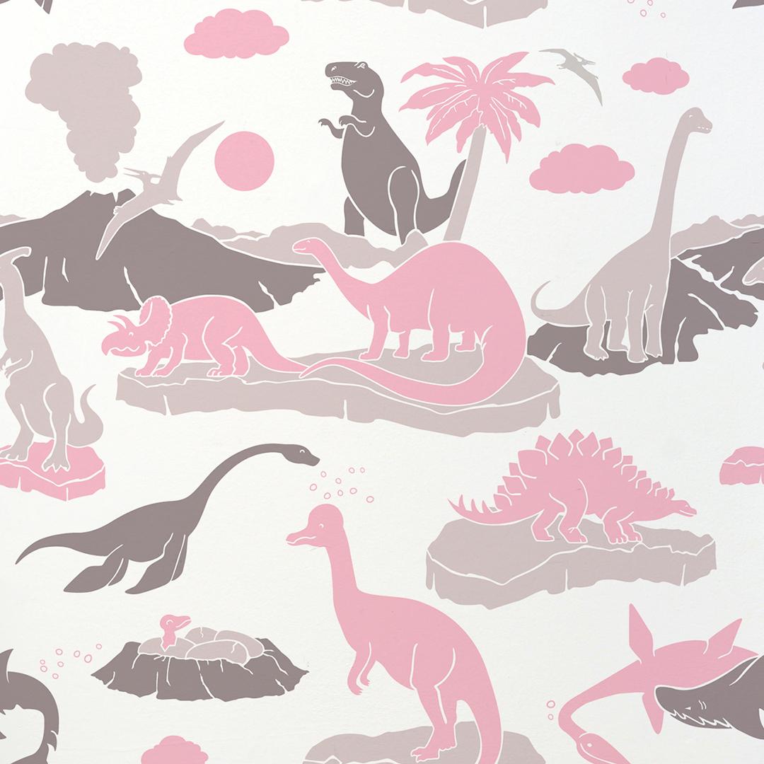 Pangaea Designer Dinosaur Wallpaper in Blush 'Pink, Warm Grey and Brown'  For Sale at 1stDibs | pink dinosaur wallpaper, dinosaur background,  dinosaur wallpaper gif