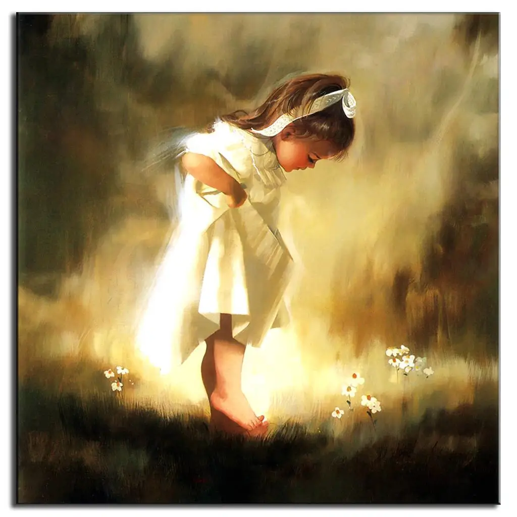 Mediterranean-Style-Oil-Painting-Print-on-Canvas-Barefoot-Little-Girl-in-White-Dress-Canvas-Painting-Figure.jpg