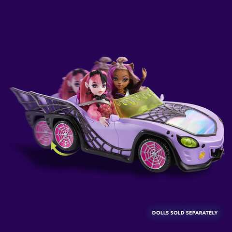 Monster High Toy Car, Ghoul Mobile with Pet and Cooler Accessories | Mattel