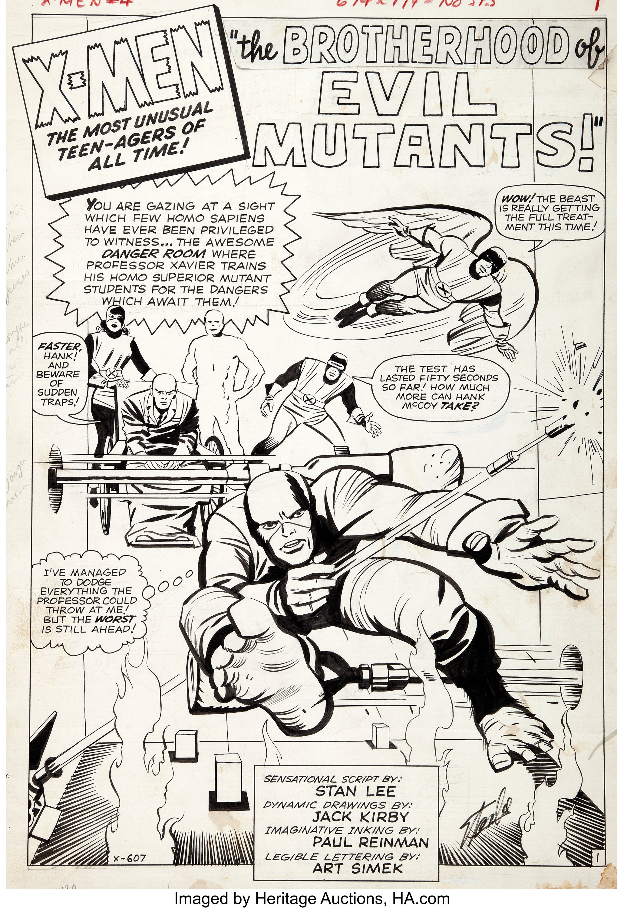 Jack Kirby and Paul Reinman X-Men #4 Splash Page Original Art | Lot #91019  | Heritage Auctions