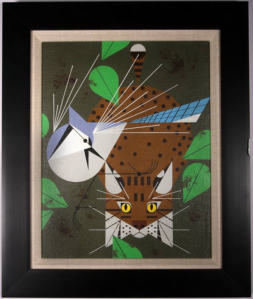 Amazon.com: Charley Harper Framed Lithograph -Blue Jay Patrol:  Lithographic Prints: Wall Art