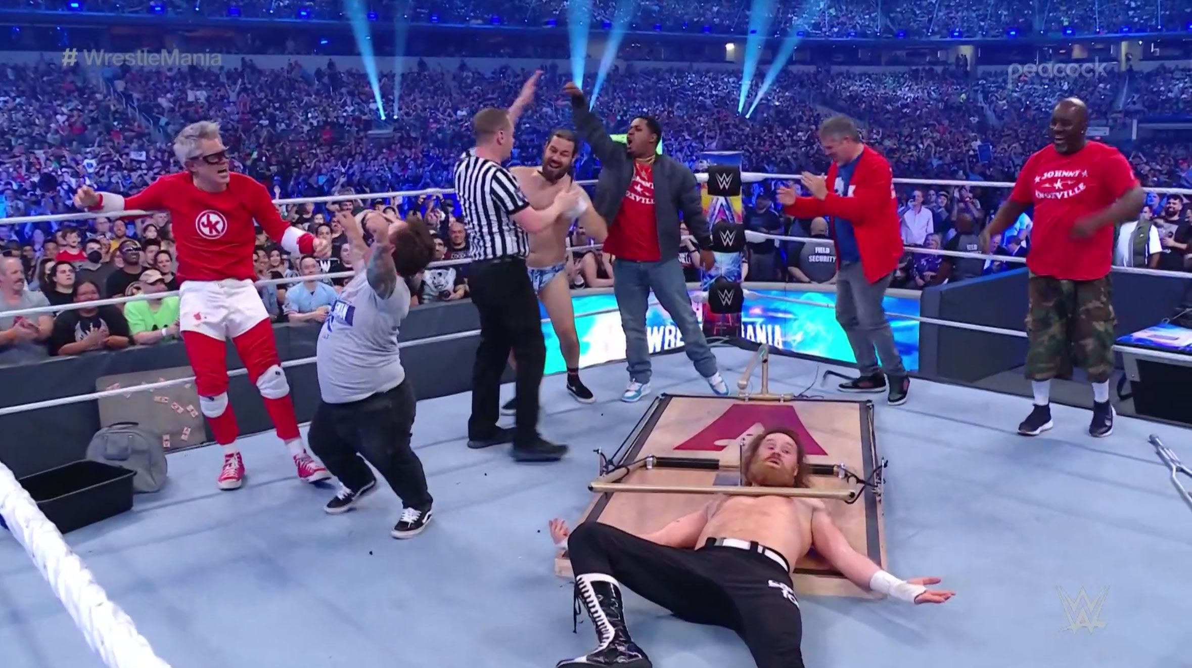 Johnny Knoxville Brought a Giant Mousetrap to WrestleMania