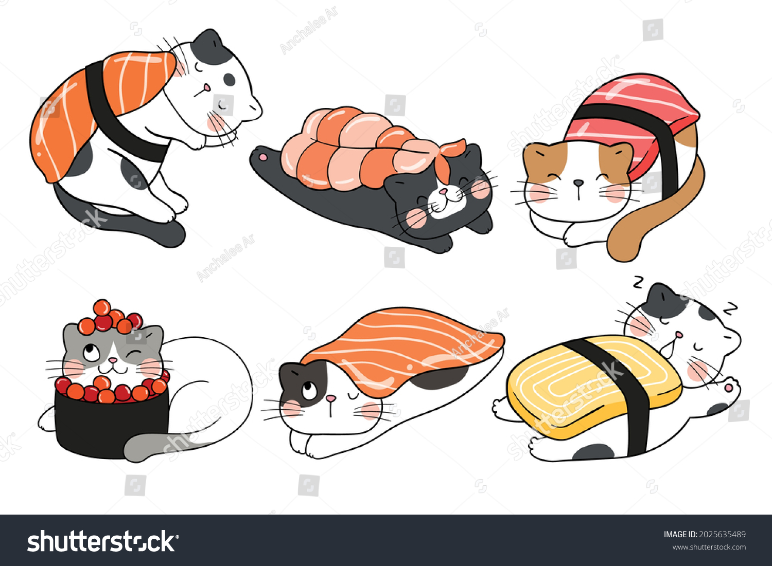 stock-vector-draw-vector-illustration-character-design-collection-kawaii-sushi-cats-doodle-cartoon-style-2025635489.jpg